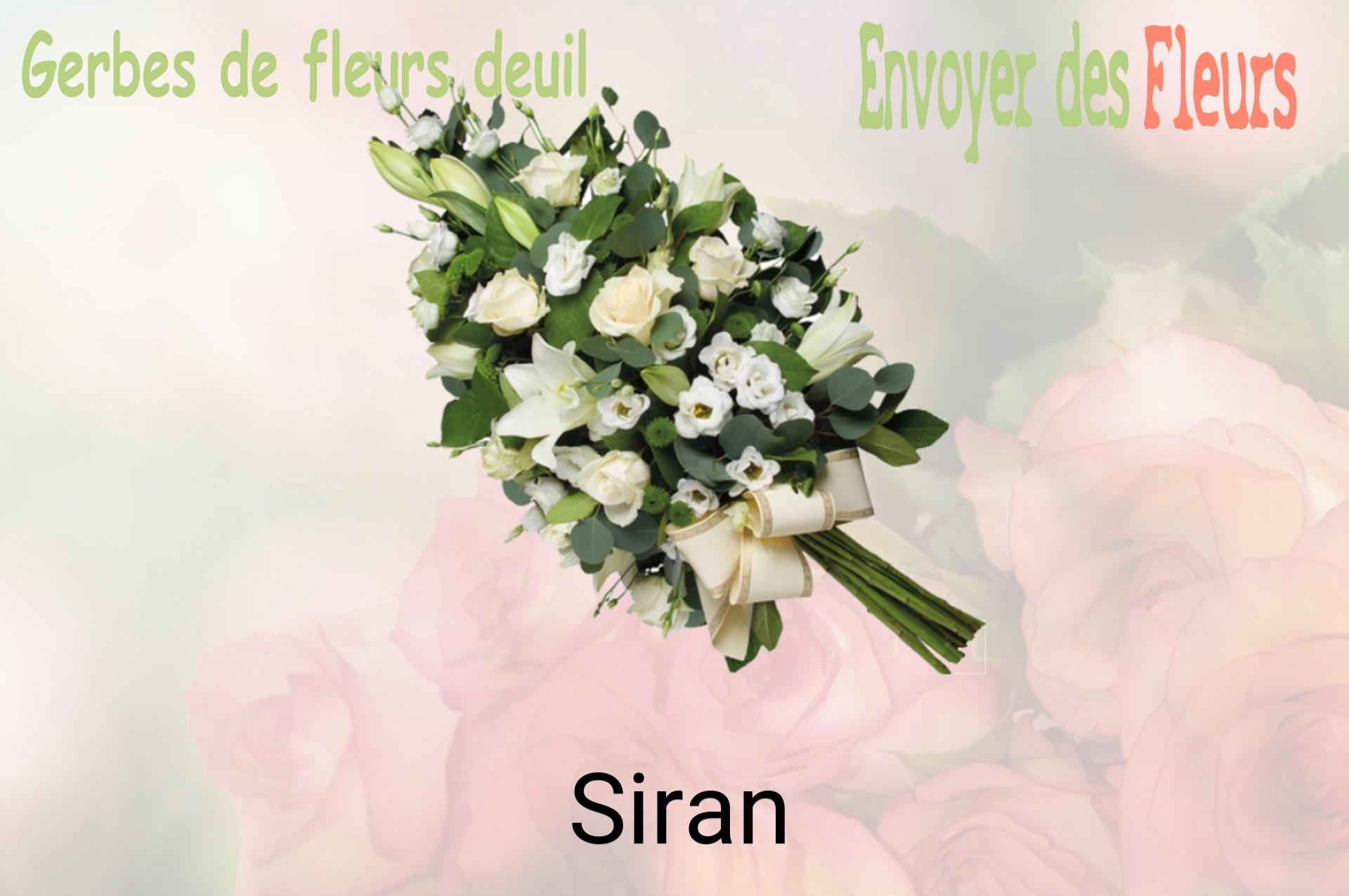 Gerbe de fleurs de deuil livrée à Siran